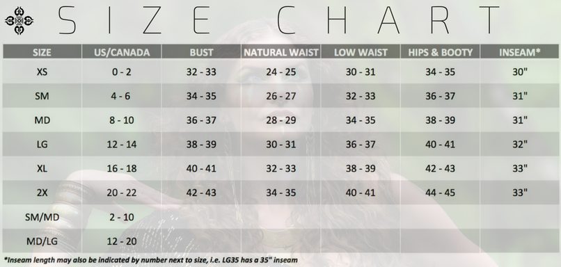 Olah Vixen Bra Size Chart